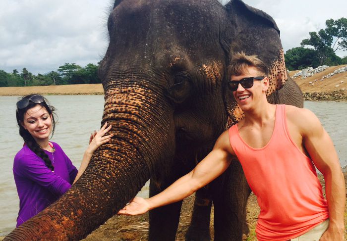 Miss England Natasha Hemmings and Mr England in Sri Lanka