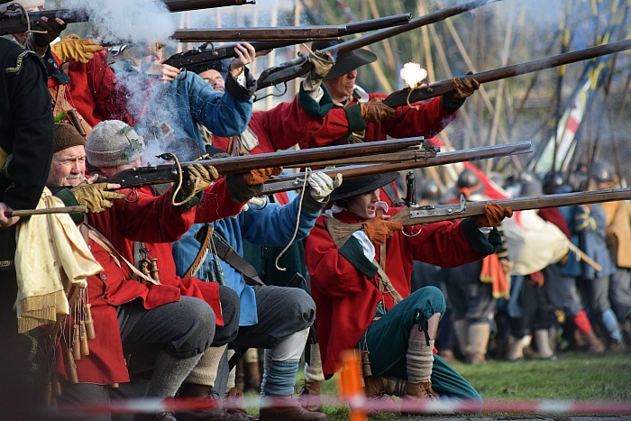 Musketeers fire during the battle on Mill Island (1)