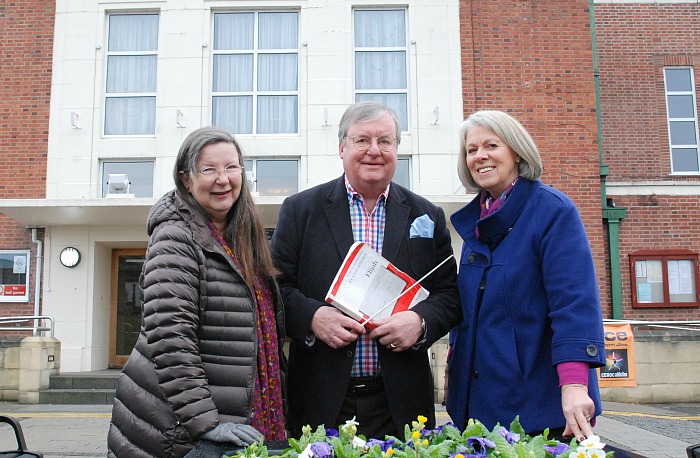 Nantwich Choral Society, Nantwich Choral Society chairman Kay Foster, publicity officer Elizabeth Lea and music director John Naylor