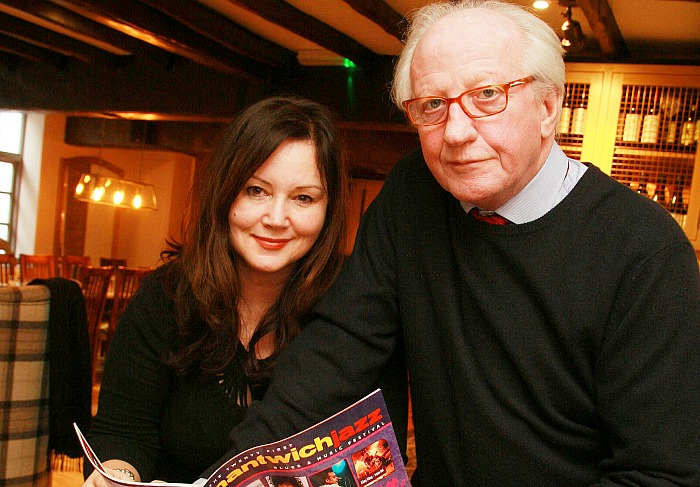 Nantwich Jazz, Blues and Music Festival organiser Phillip Martin and Pure PR director Jan Roberts with the event brochures detailing all the Easter weekend performances