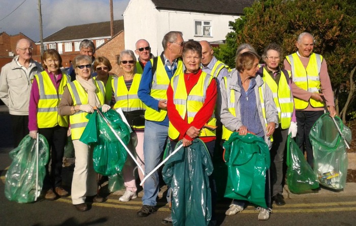 Nantwich Litter Group volunteers at a recent town pick, Clean for the Queen campaign