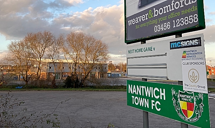 Nantwich Town FC - next home game sign (1)