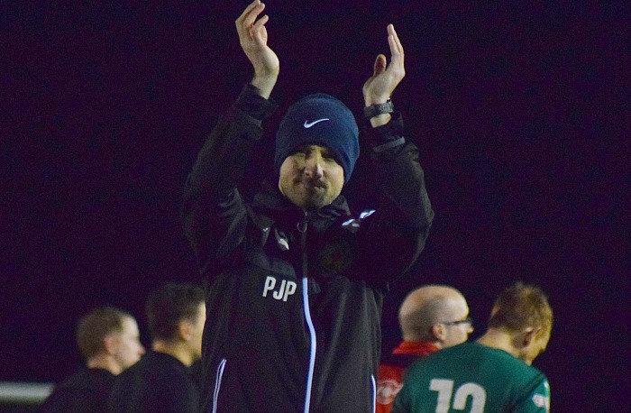 Nantwich Town Manager Phil Parkinson thanks the fans for their support