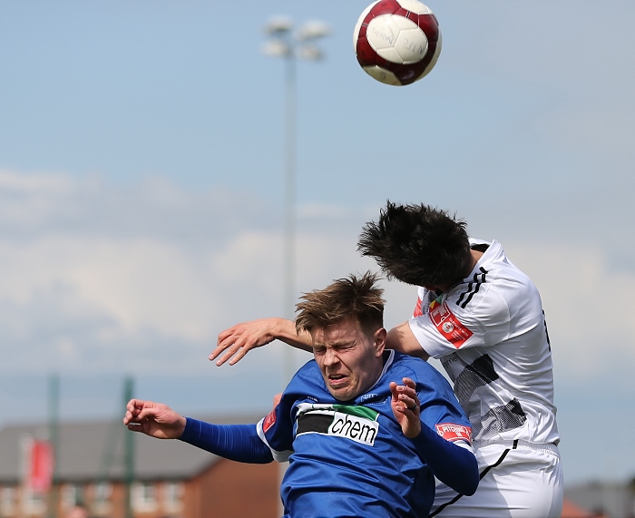 Nantwich Town fight for the ball (1)