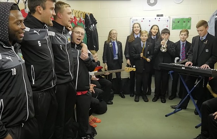 club video - Nantwich Town players and Brine Leas R&B band