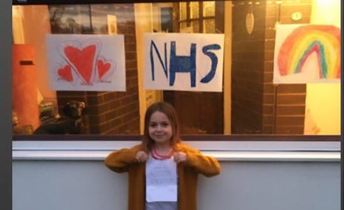 Nantwich girl displayed messages for NHS workers