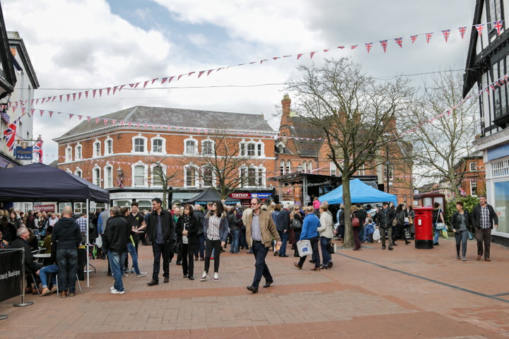 Nantwich town square, 2015 Nantwich Jazz Fest