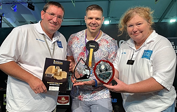 Nick Blakemore, Zoltan Simko, Jenny Tait gold student cheesemaker