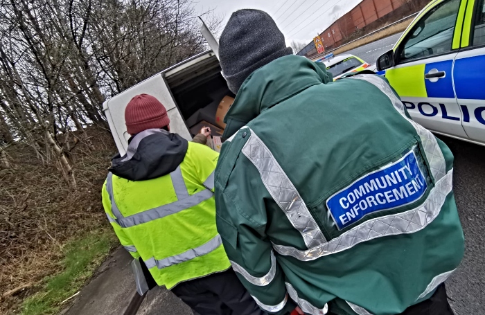 waste - Officers stop and search a van during the operation (1)