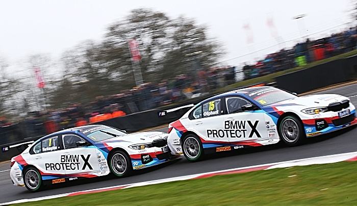 Oliphant and Turkington in BMWs at brands hatch