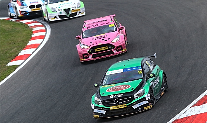 Oliphant in Mercedes at Brands hatch