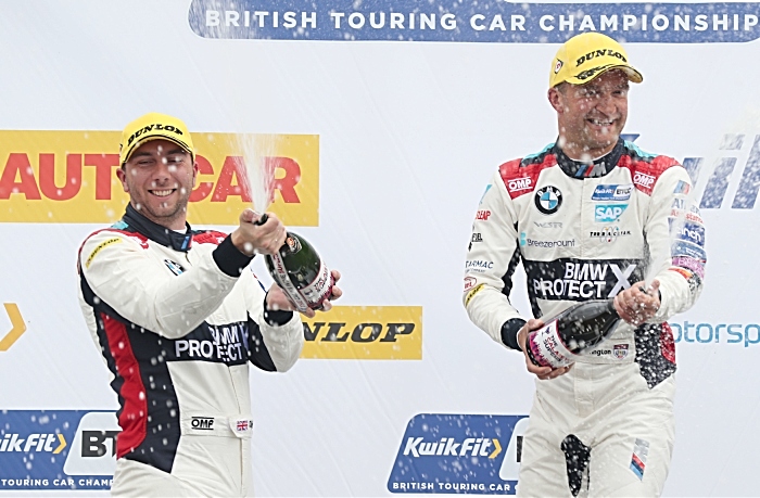 Oliphant (left) with Turkington on podium