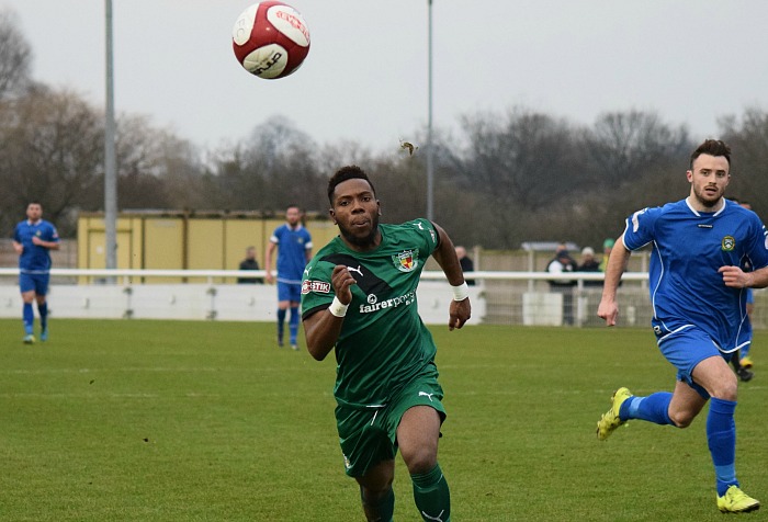 Osbei Abadaki chases the ball v Barwell