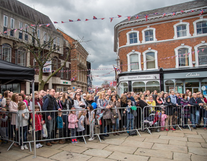 Packed town square Saturday, Nantwich Jazz