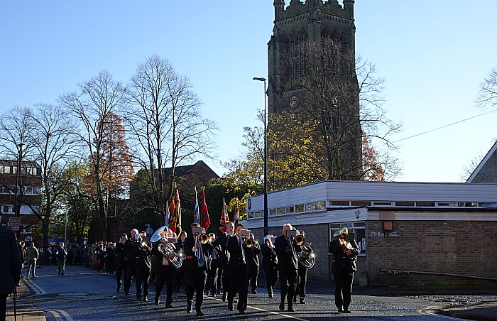 Parade travels past Christ Church in Crewe