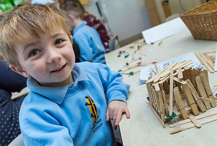 Peg construction in reception class - STEAM week