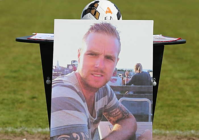 Photo portrait of Gareth Jones pitchside prior to The Everall Derby football match