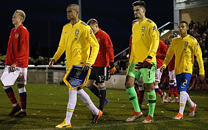 Pre-match - teams enter the pitch