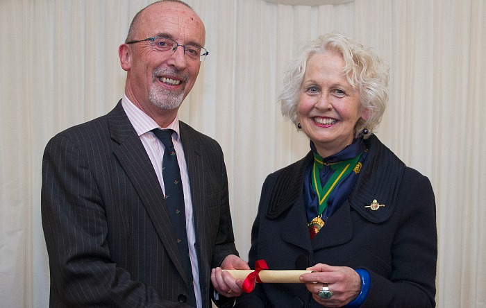 Fellow - Principal Meredydd David with Miss Rosie Carne