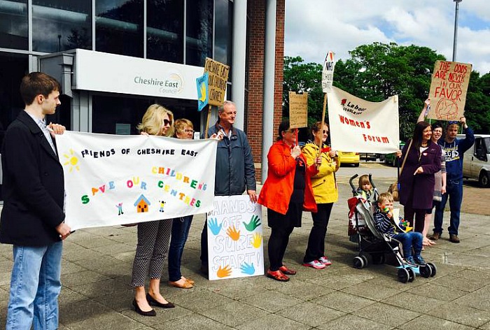 Sure Start children's centres Protest outside Cheshire East Scrutiny Committee Meeting Photo 5