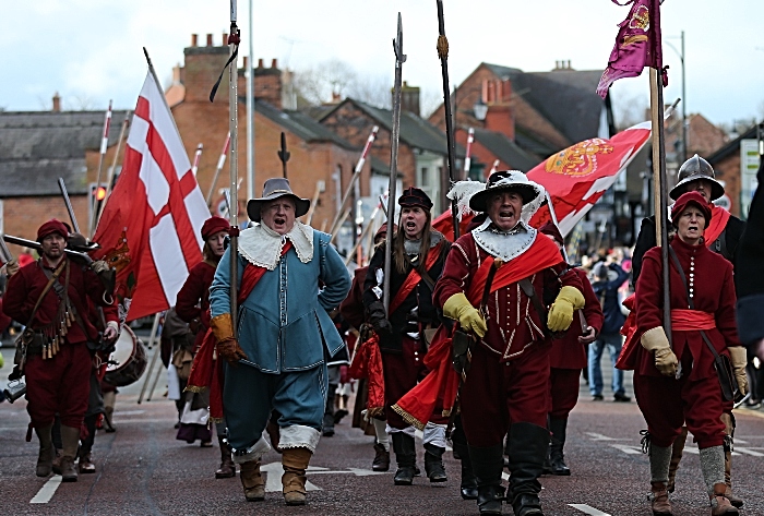 Procession along Welsh Row into the town - Battle of Nantwich