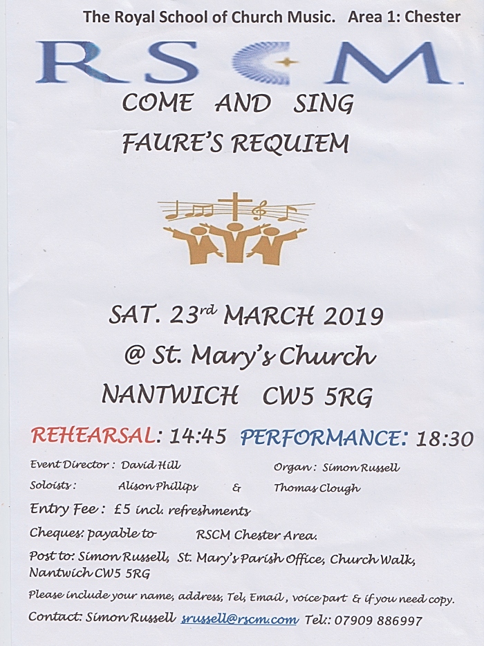 RSCM - Come and Sing Faures Requiem - Sat 23-3-19