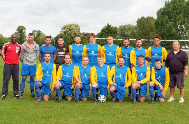 league title Railway Hotel FC, Nantwich, league and cup double winners