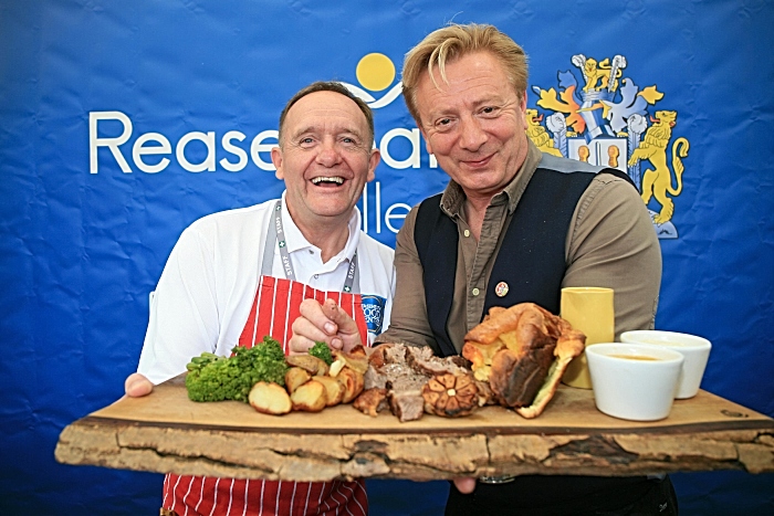 Reaseheath's Master Butcher Gary Evans with Corrie star turned cheesemaker Sean Wilson (1)