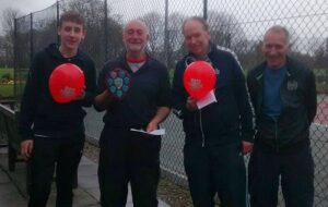 Wistaston tennis players raise “Red Nose Day” cash for Comic Relief