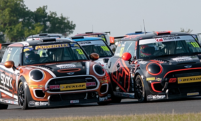 Rob Smith challenges at Snetterton