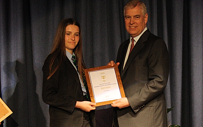 Rosie Meakin receives her award