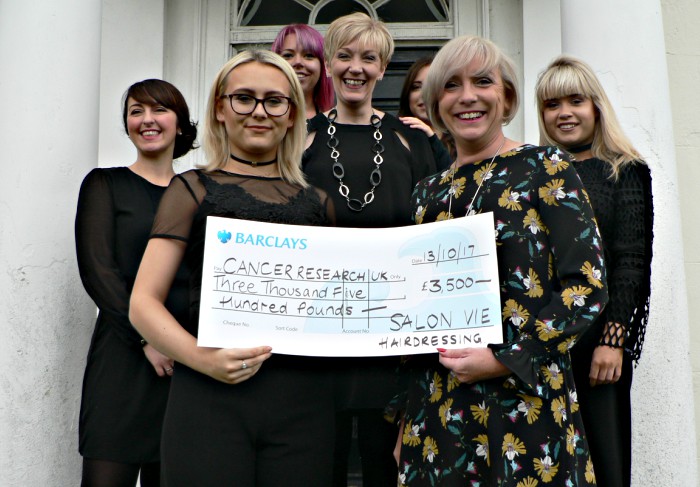 Salon Vie hairdressers raise Cancer Research funds