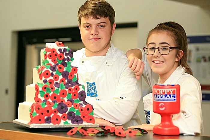 Sam Fullwood and charlotte Millington L3 Bakery and Patisserie students 4 tier cake (1)