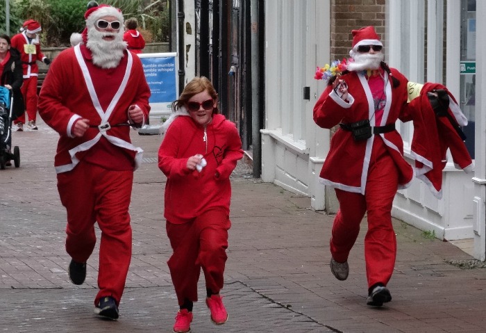 Santa Dash Nantwich - Santas in sunglasses