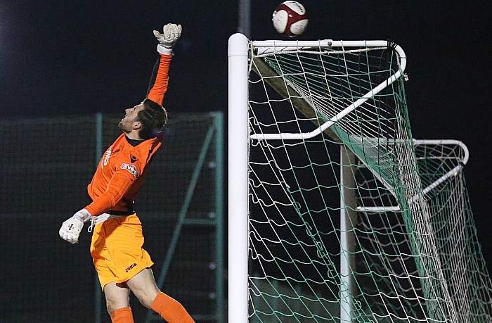 Sean Cooke free-kick heads over Matlock keeper Richard Walton and the bar