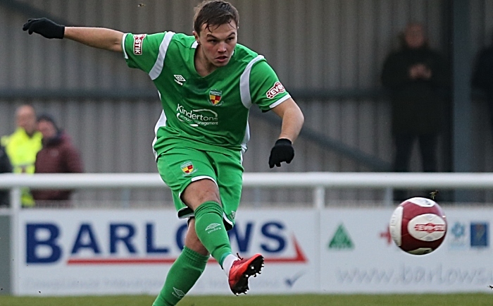 Sean Cooke shot at goal v Marine (1)