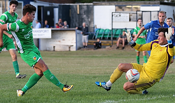 Second Nantwich goal - Jamie Morgan fires in from short range (1)