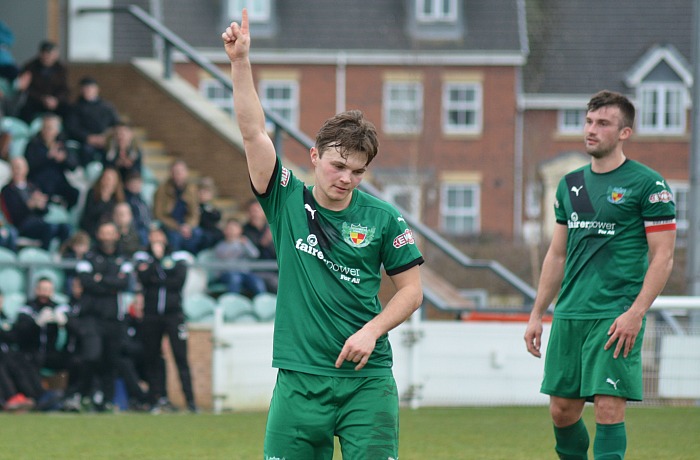 Second goal - Sean Cooke celebrates v Coalville