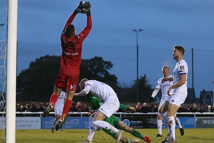 Second-half - AFC Fylde keeper Lavercombe collects the ball (1)