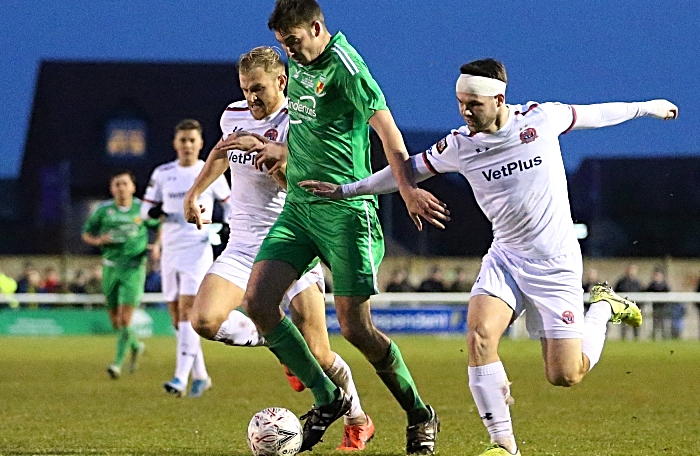 Second-half - Ben Harrison moves forwards under pressure (1)