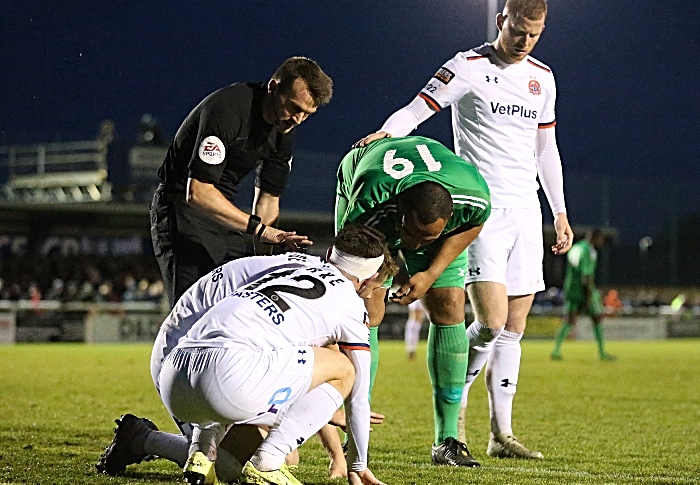 Second-half - Clayton Mcdonald kindly fends for an opposition player (1)