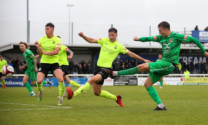 Second-half - Dan Cockerline shoots at goal (1)