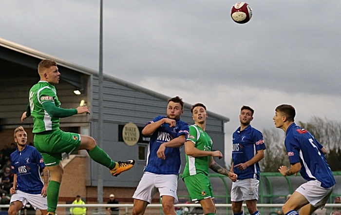 Second-half - Danny Glover heads at goal