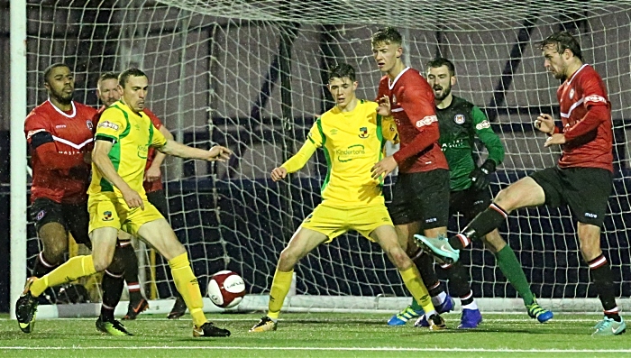 Second-half - Hyde United clear the ball