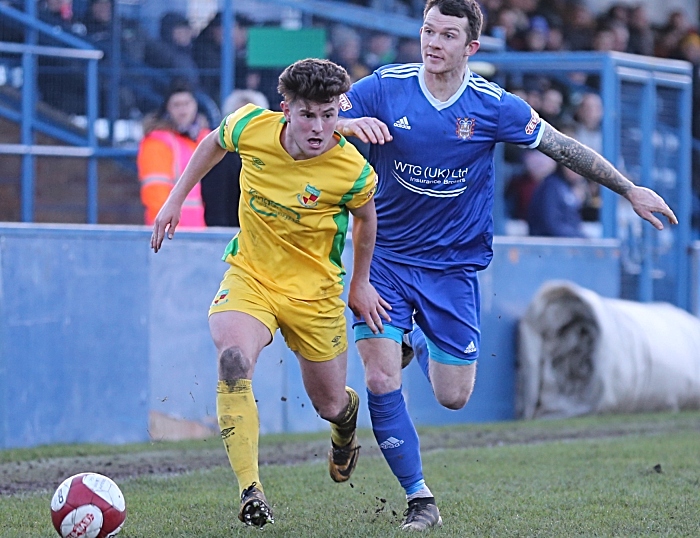 Second-half - Jamie Morgan holds the ball under pressure