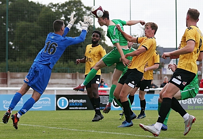 Second-half - Joe Malkin heads to the goal (1)