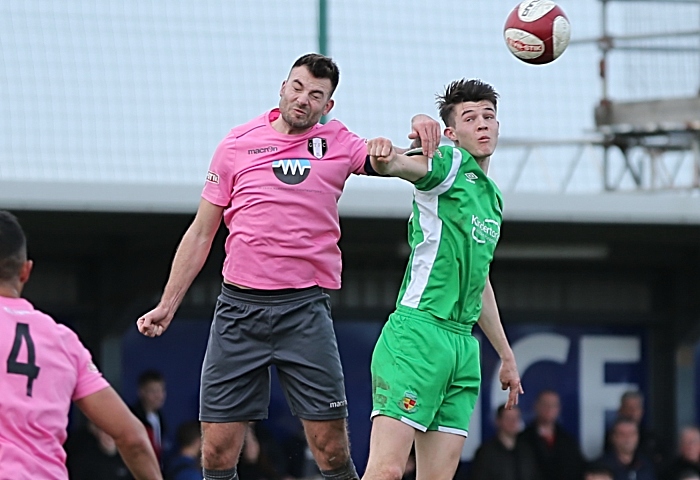 Second-half - Joe Malkin rises to win the header (1)