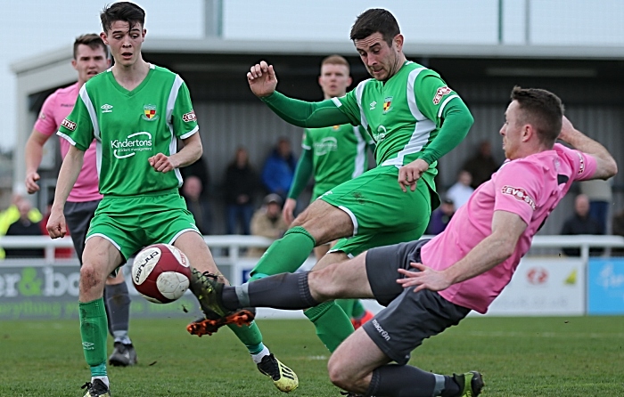 Second-half - Matt Bell challenges for the ball (1)