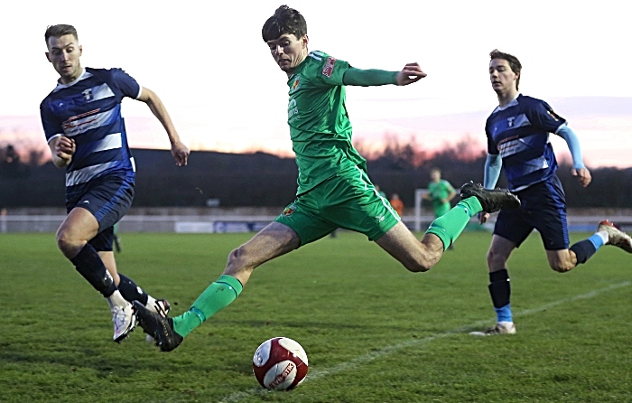 Second-half - Matty Devine prepares to cross the ball v Winsford