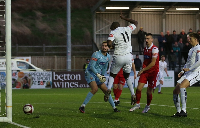 Second-half - Nantwich Town 'goal' from Joe Mwasile is disallowed (1)